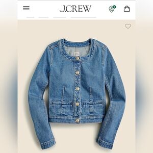 J. Crew Light Denim Round-Neck Jean Jacket Louisa lady jacket in denim